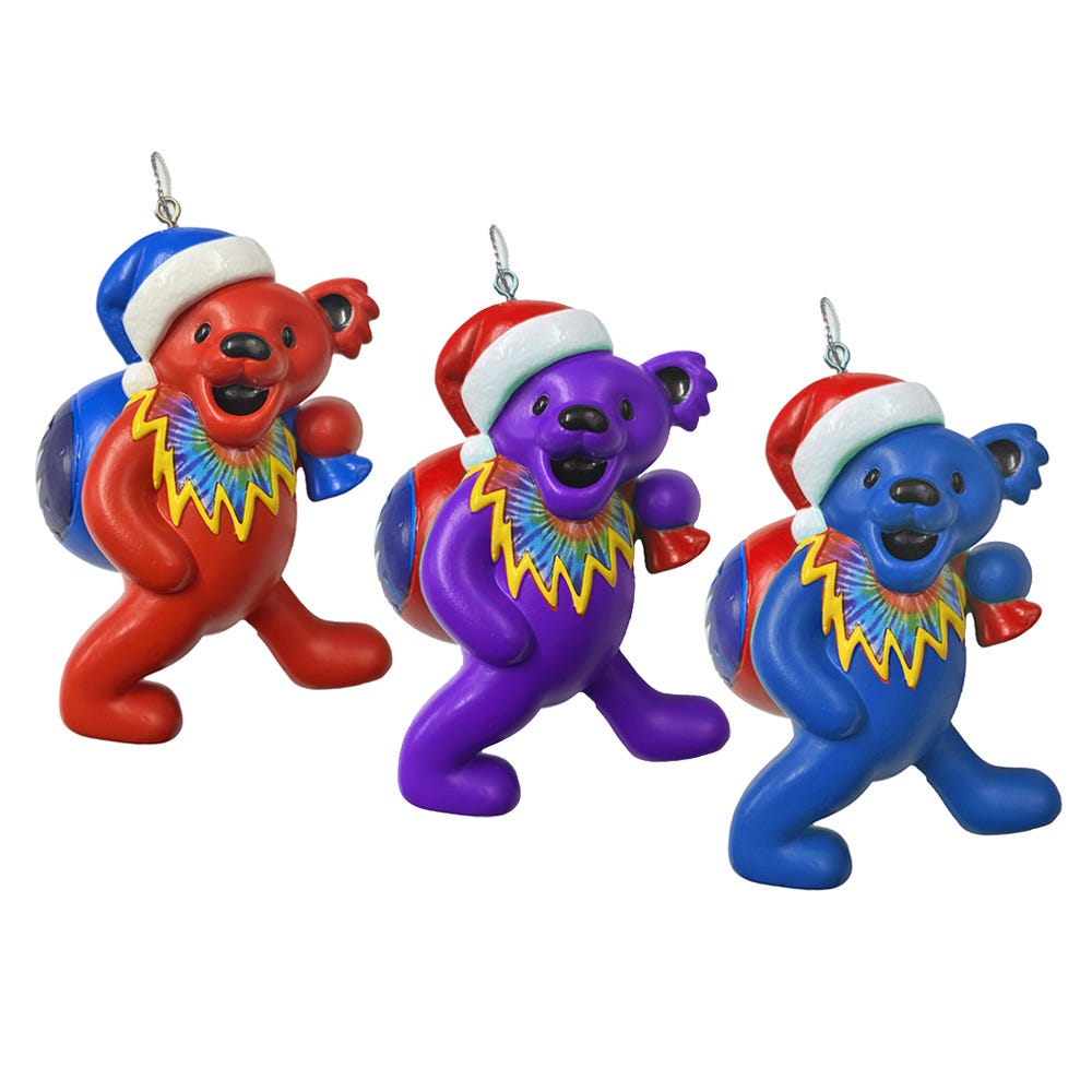 Grateful Dead Bear with Toy Bag Ornament -