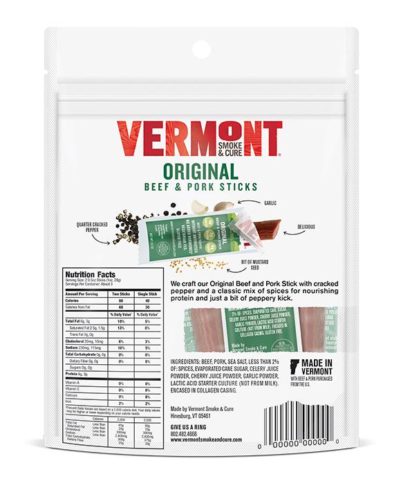 Vermont Smoke And Cure  Original Beef and Pork Mini Go Packs