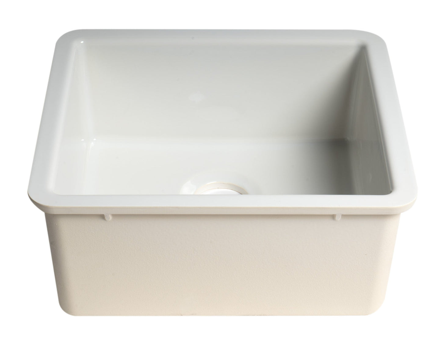 ALFI brand  AB2017 20" White Single Bowl Fireclay Undermount Kitchen Sink