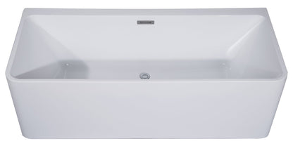 ALFI brand  AB8858 59 inch White Rectangular Acrylic Free Standing Soaking Bathtub