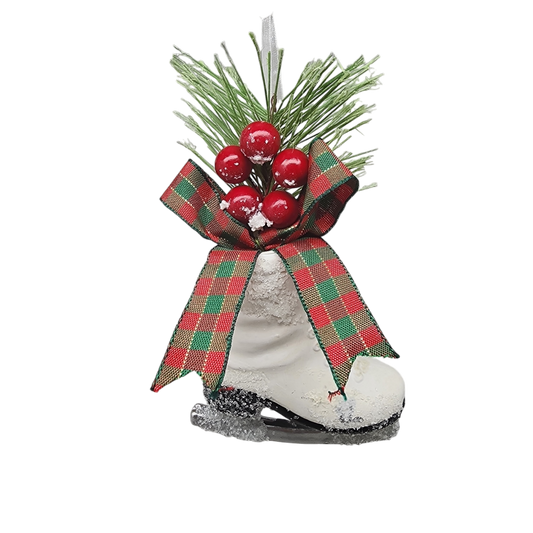 Floral Ice Skate Ornament -