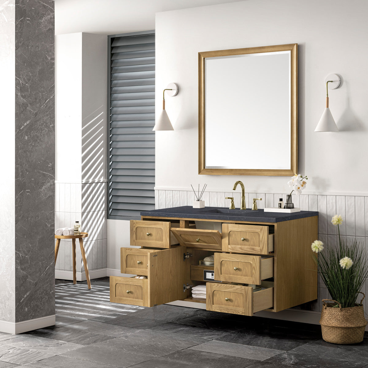 Laurent 48" Single Vanity Cabinet, Light Natural Oak