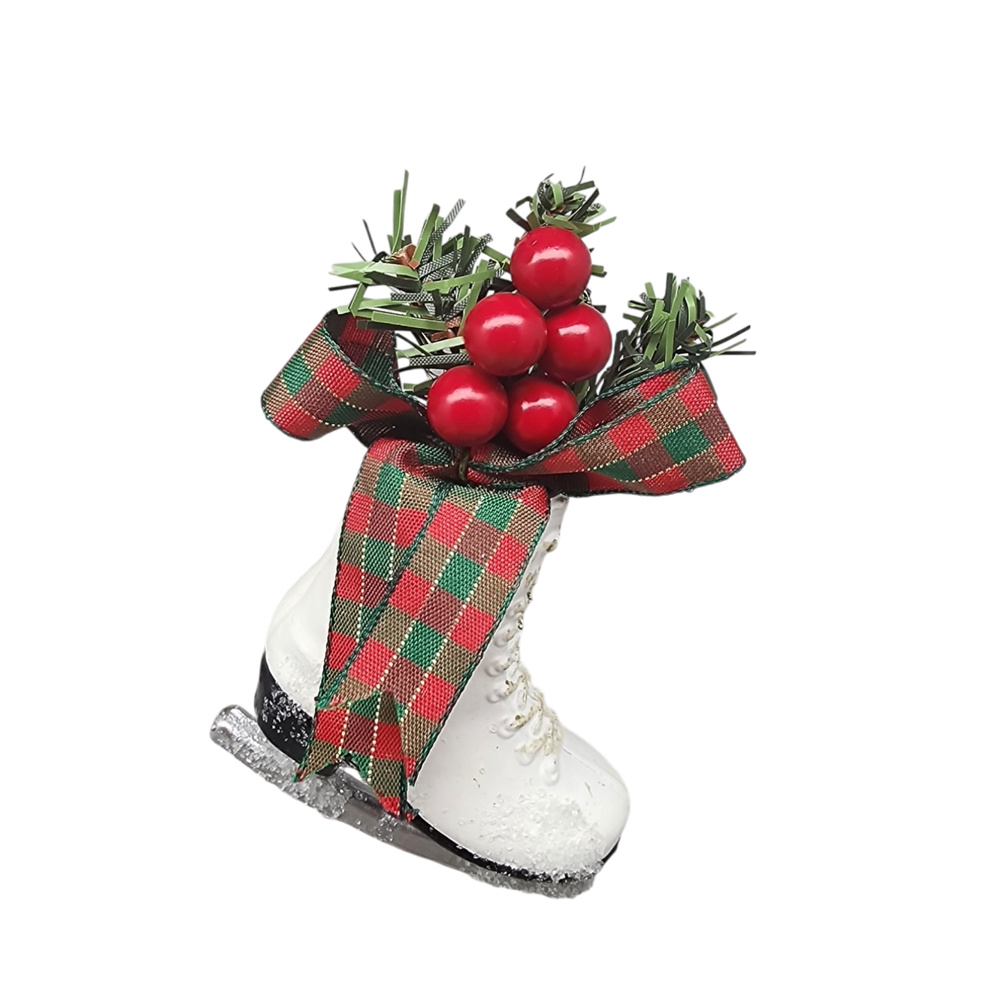 Floral Ice Skate Ornament -