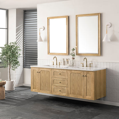 Laurent 72" Double Vanity Cabinet, Light Natural Oak