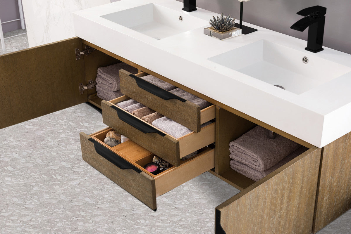 Columbia 59" Double Wall Mount Vanity Cabinet