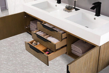 Columbia 59" Double Wall Mount Vanity Cabinet