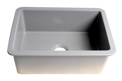 ALFI brand ABF2718UD 27" x 18" Fireclay Undermount / Drop In Firelcay Kitchen Sink