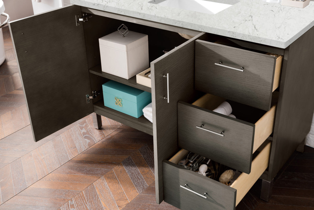 Metropolitan 48" Single Vanity Cabinet, Silver Oak