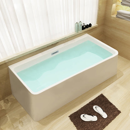 ALFI brand  AB8859 67 inch White Rectangular Acrylic Free Standing Soaking Bathtub