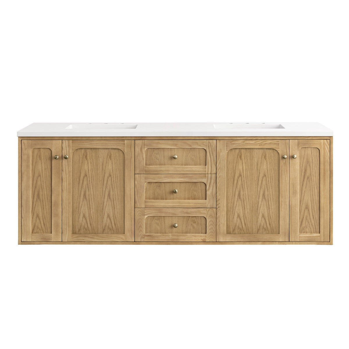 Laurent 72" Double Vanity Cabinet, Light Natural Oak
