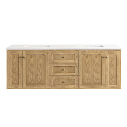 Laurent 72" Double Vanity Cabinet, Light Natural Oak