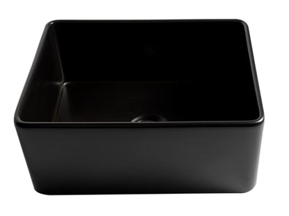 ALFI brand ABF2418 Smooth Apron 24" x 18" Single Bowl Fireclay Farm Sink
