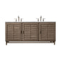 Portland 72" Double Vanity Cabinet, Whitewashed Walnut