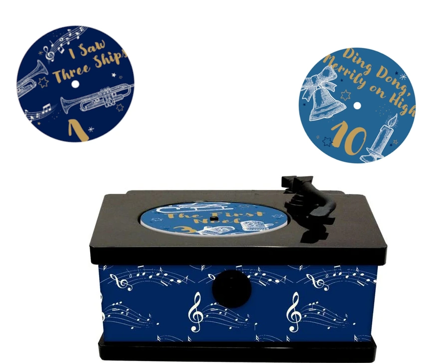 Vintage Gramophone Musical Advent Calendar - It's Christmas Time