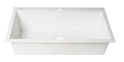 ALFI brand AB3418SBDI 33" Granite Composite Workstation Step Rim Single Bowl Drop In Sink with Accessories