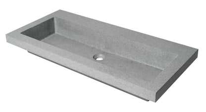 ALFI brand  ABCO40TR 40" Solid Concrete Gray Matte Trough Sink for the Bathroom