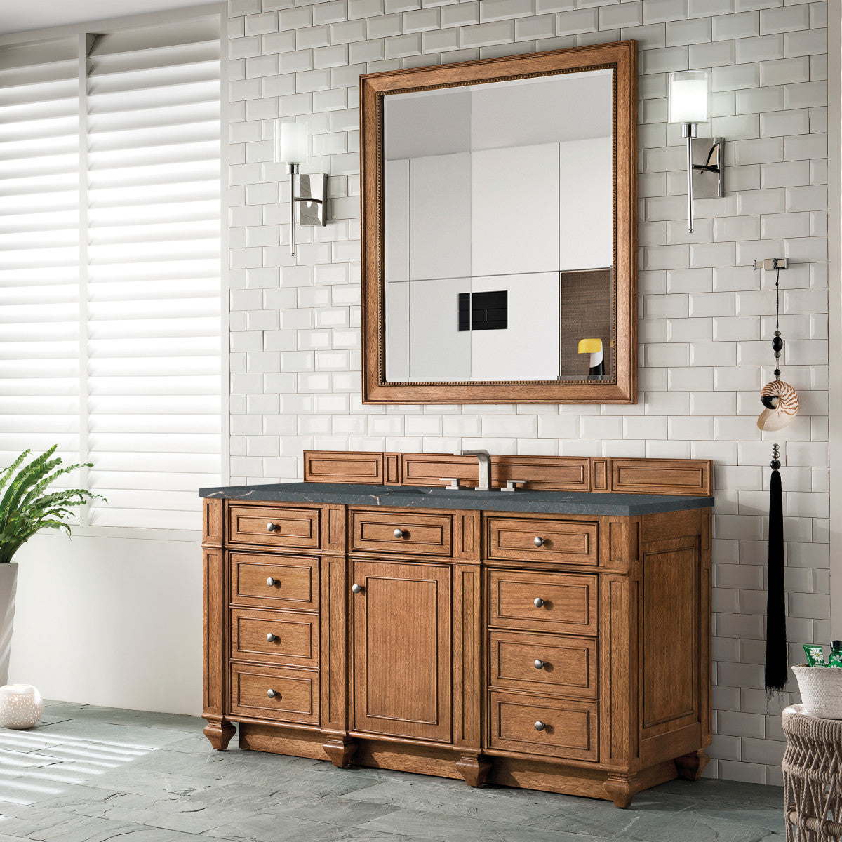 Bristol 60" Single Vanity Cabinet, Bright White