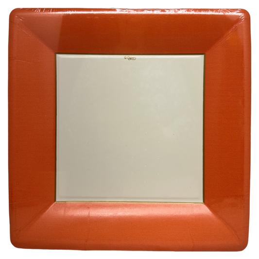 Grosgrain Deep Orange - Square Dinner Plate