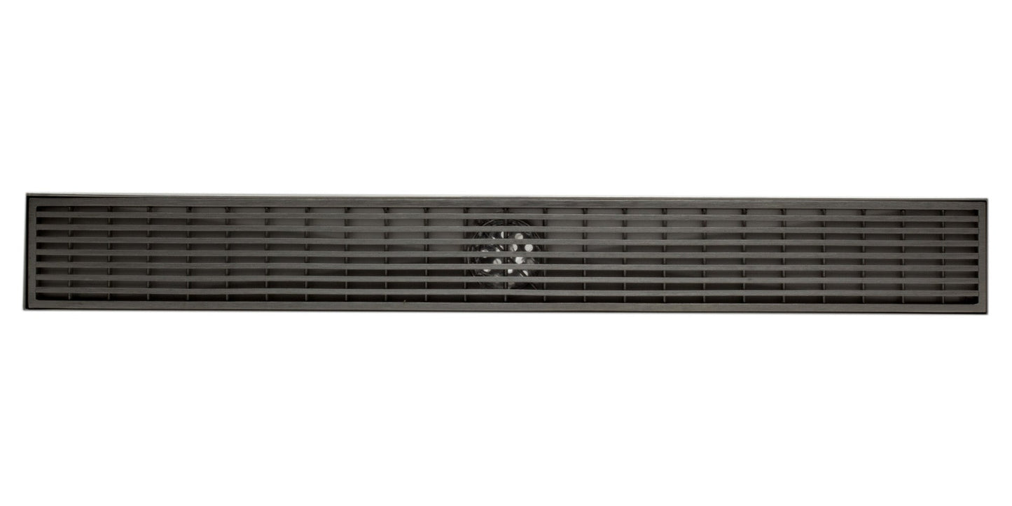 ALFI brand  ABLD24D 24" Modern Stainless Steel Linear Shower Drain with Groove Lines