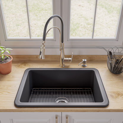 ALFI brand ABF2718UD 27" x 18" Fireclay Undermount / Drop In Firelcay Kitchen Sink