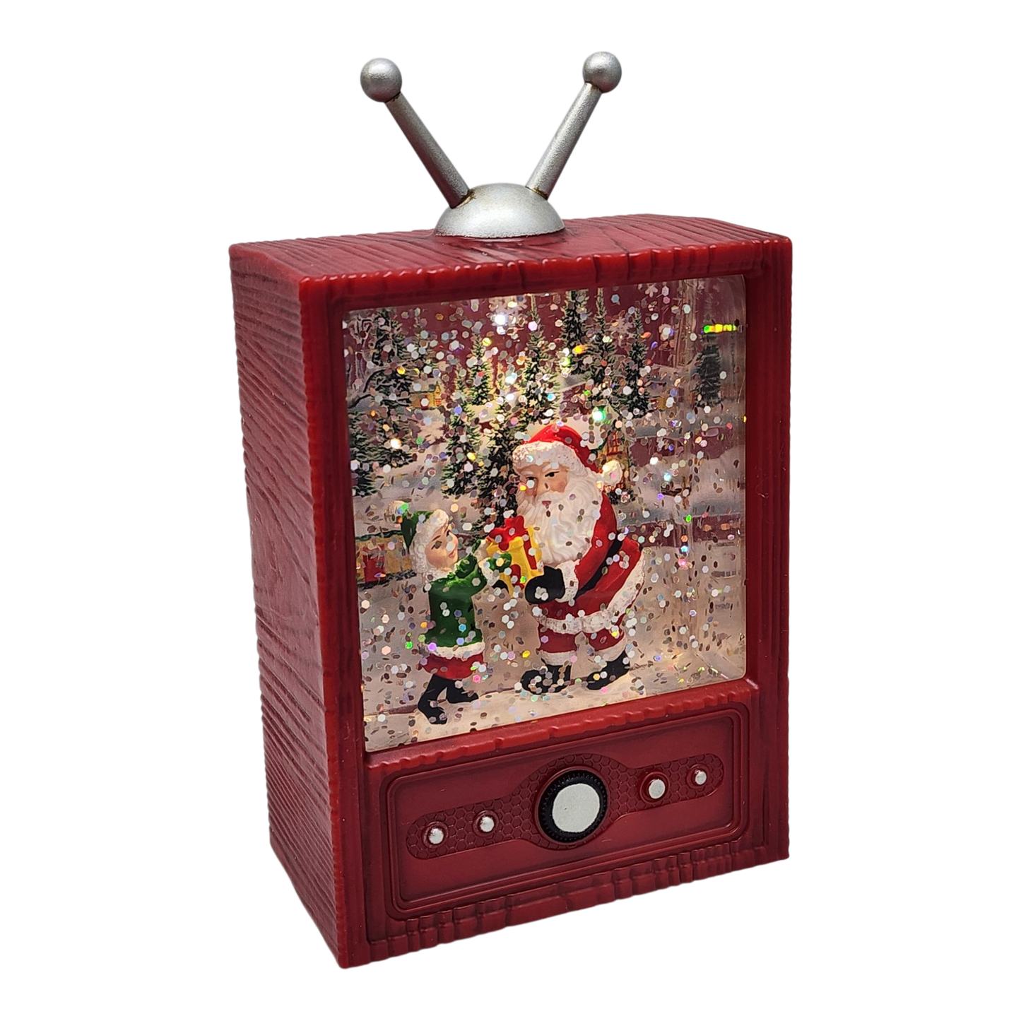 Retro TV Santa Snow Globe