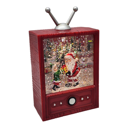 Retro TV Santa Snow Globe
