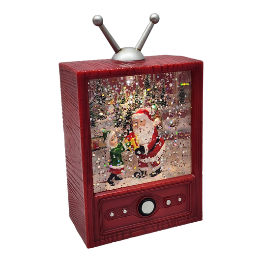 Retro TV Santa Snow Globe