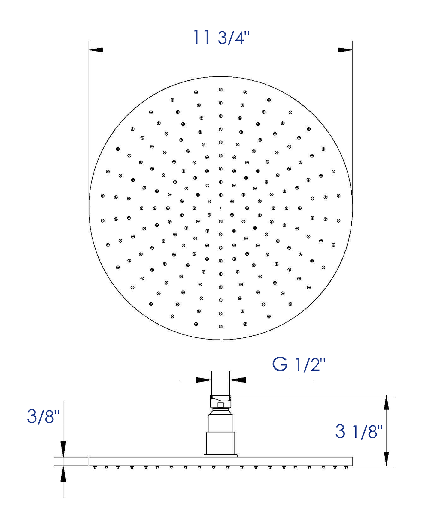 ALFI brand LED12R 12" Round Multi Color LED Rain Shower Head