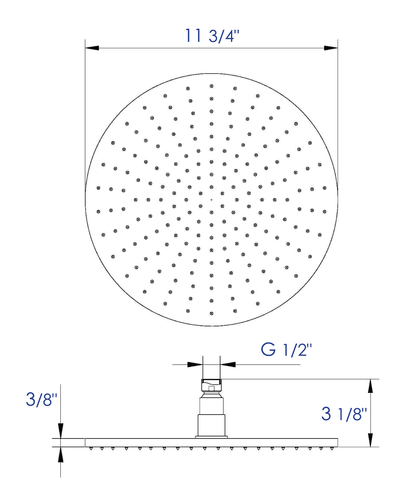 ALFI brand LED12R 12" Round Multi Color LED Rain Shower Head