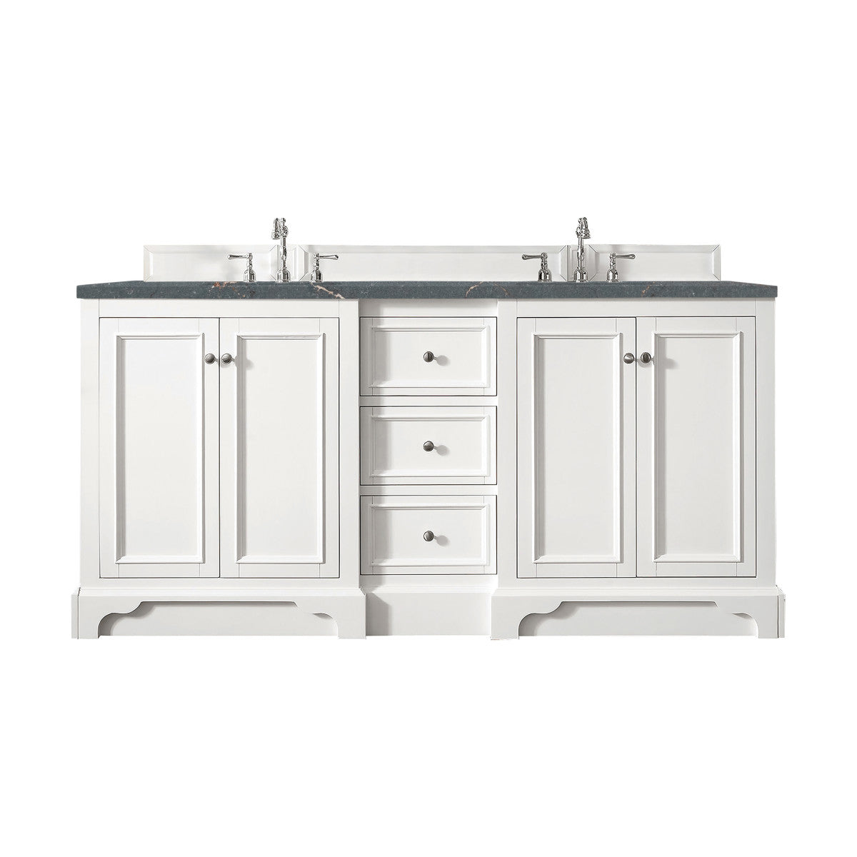 De Soto 72" Double Vanity Cabinet, Bright White