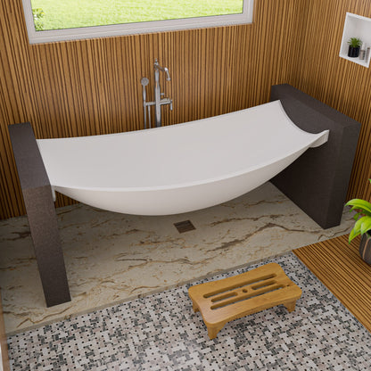 ALFI brand HammockTub2 HammockTub2 71" Solid Surface Resin Suspended Wall Mounted Hammock Bathtub
