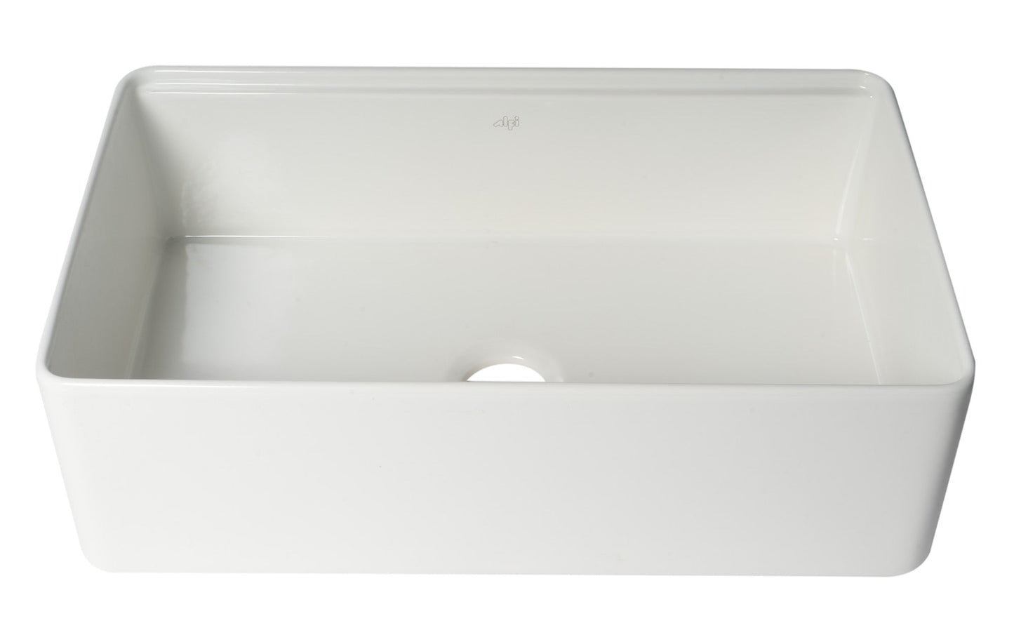 ALFI brand ABFS3320S Workstation 33" x 20" Single Bowl Step Rim Fireclay Farm Sink with Accessories