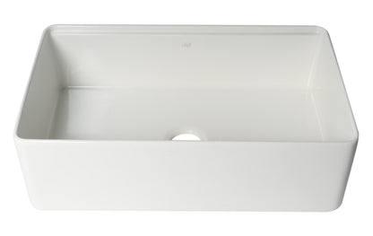 ALFI brand ABFS3320S Workstation 33" x 20" Single Bowl Step Rim Fireclay Farm Sink with Accessories