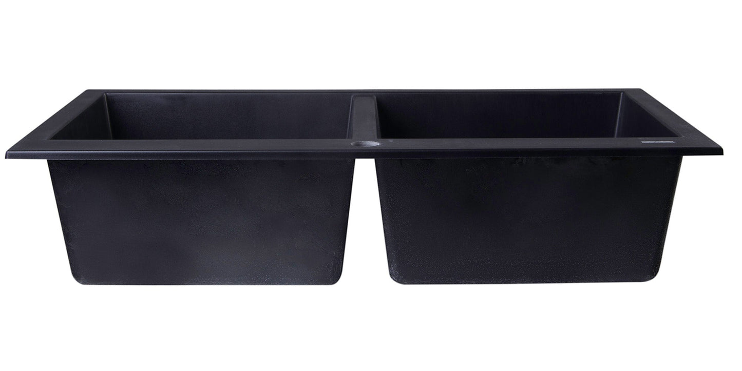 ALFI brand AB3420DI 34" Drop-In Double Bowl Granite Composite Kitchen Sink