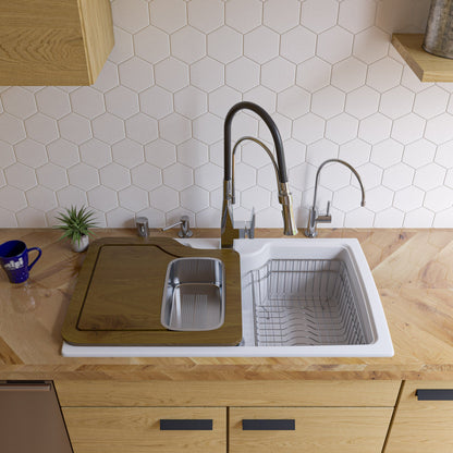 ALFI brand AB3520DI 35" Drop-In Single Bowl Granite Composite Kitchen Sink