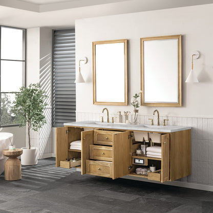Laurent 72" Double Vanity Cabinet, Light Natural Oak
