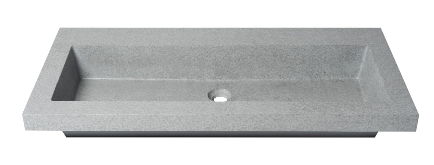 ALFI brand  ABCO40TR 40" Solid Concrete Gray Matte Trough Sink for the Bathroom