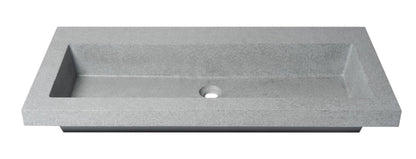 ALFI brand  ABCO40TR 40" Solid Concrete Gray Matte Trough Sink for the Bathroom