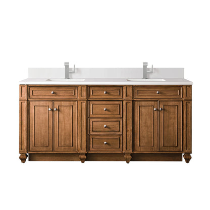 Bristol 72" Double Vanity Cabinet, Bright White