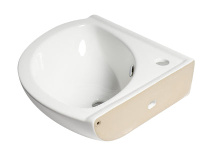 ALFI brand  ABC120 White 22" Corner Wall Mounted Ceramic Sink with Faucet Hole