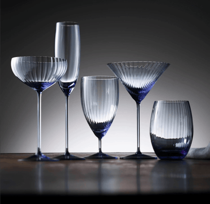 Quinn Ocean Blue Mouth-Blown Crystal Glassware – Premium Coastal Entertaining