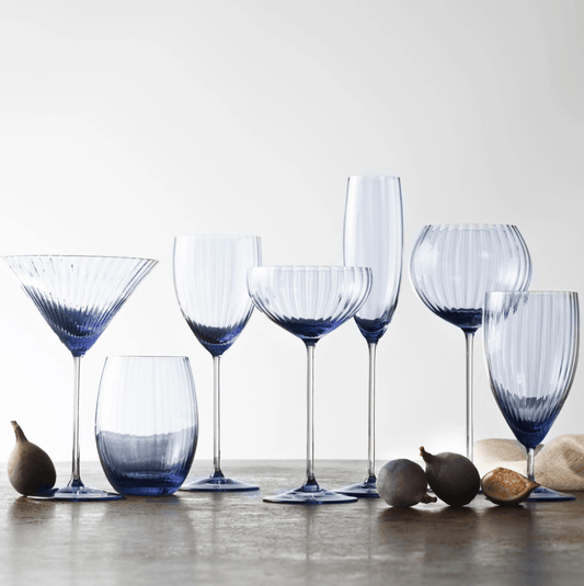 Quinn Ocean Blue Mouth-Blown Crystal Glassware – Premium Coastal Entertaining