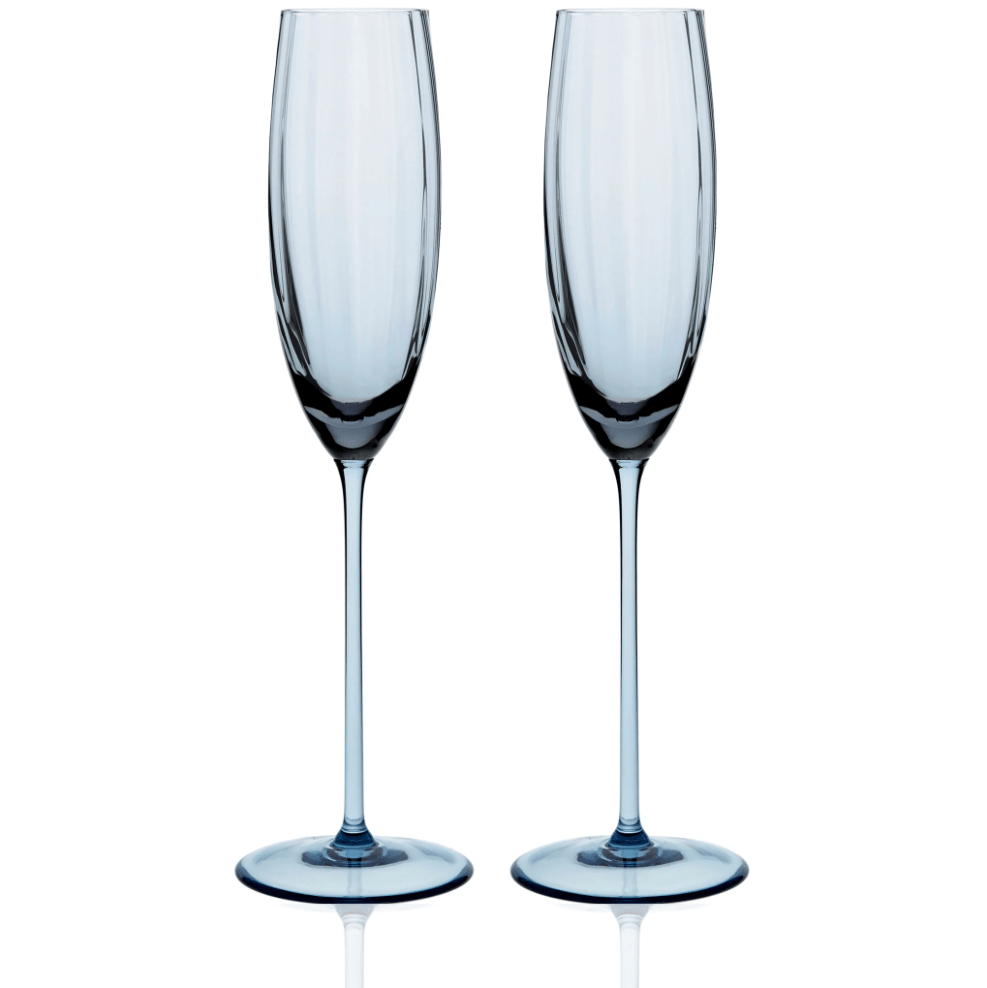 Quinn Ocean Blue Mouth-Blown Crystal Glassware – Premium Coastal Entertaining