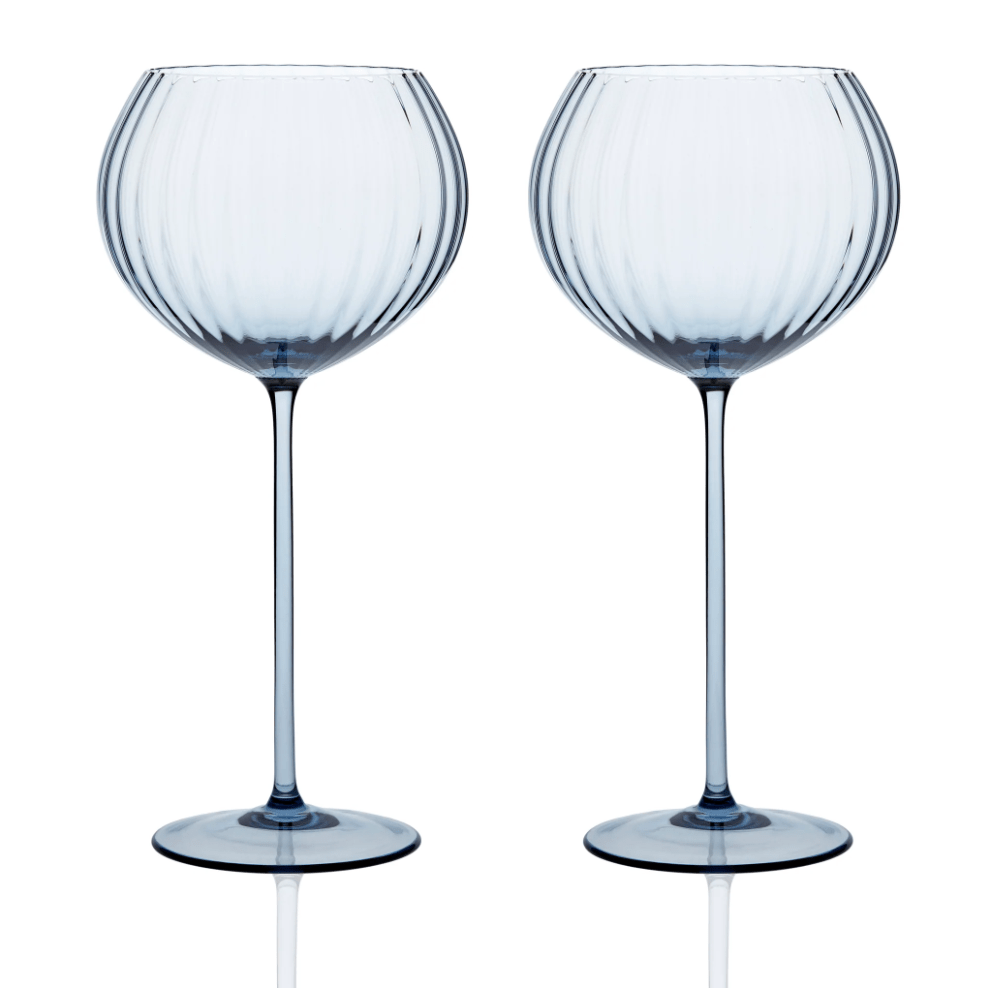 Quinn Ocean Blue Mouth-Blown Crystal Glassware – Premium Coastal Entertaining