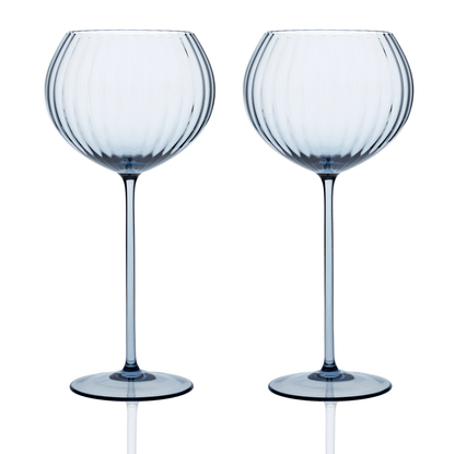 Quinn Ocean Blue Mouth-Blown Crystal Glassware – Premium Coastal Entertaining