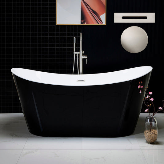 WOODBRIDGE B-1815 67" Acrylic Freestanding Bathtub Contemporary Soaking Tub