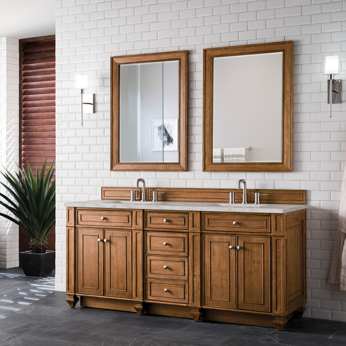 Bristol 72" Double Vanity Cabinet, Bright White