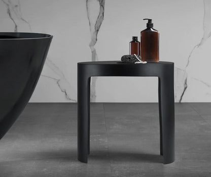 ALFI brand  ABST66BM Black Matte Solid Surface Resin Bathroom / Shower Stool