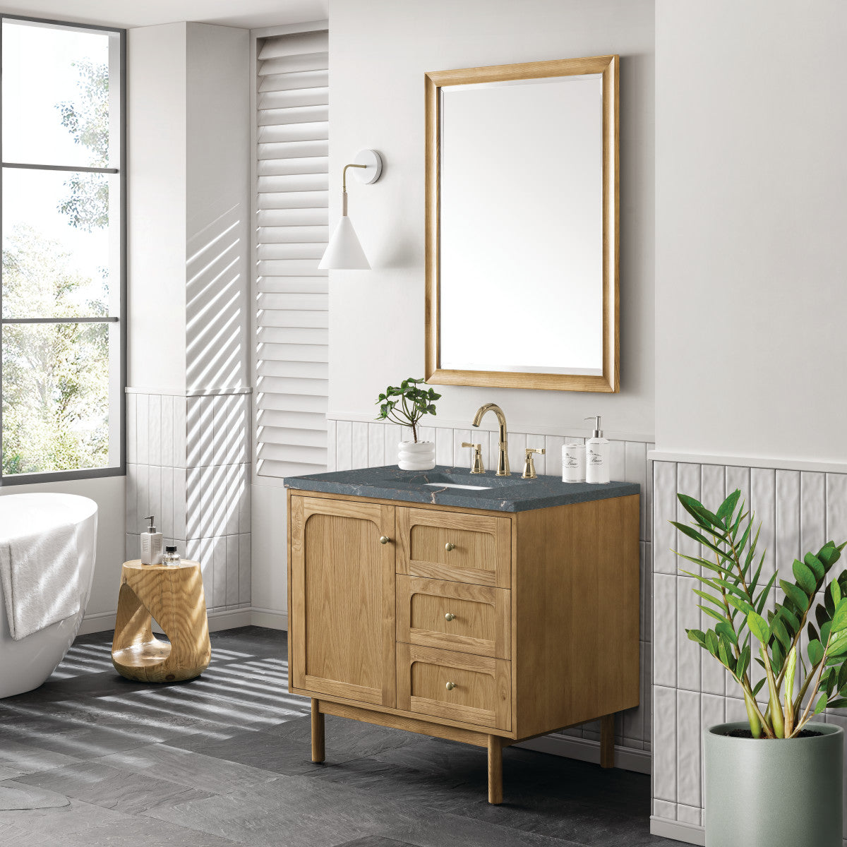 Laurent 36" Single Vanity Cabinet, Light Natural Oak