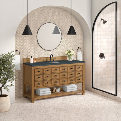 Malibu 60" Single Vanity Cabinet, Amber Birch